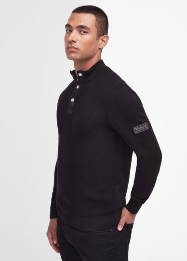 Barbour International Truien Murrey quarter placket knit - black