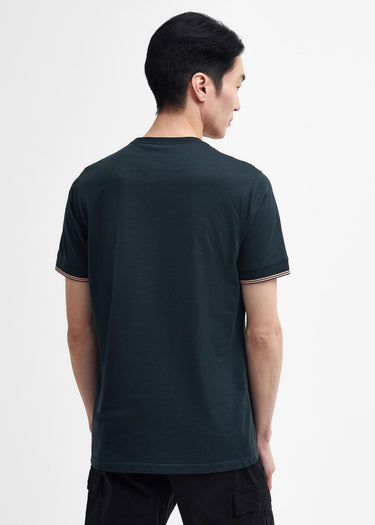 Barbour International T-shirts  Philip tipped cuff tee - forest river