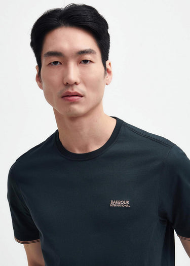 Barbour International T-shirts  Philip tipped cuff tee - forest river