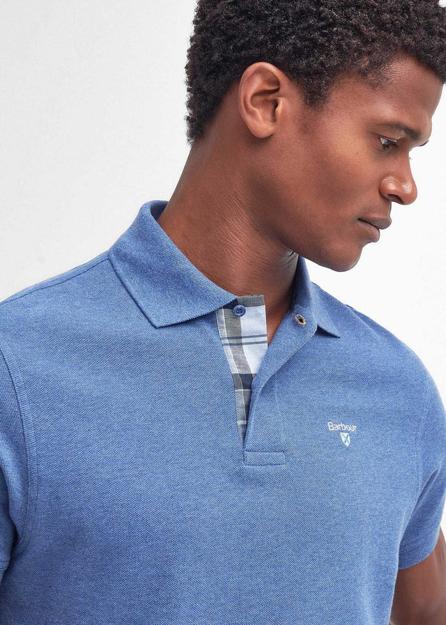 Barbour Poloshirts Tartan pique polo - chambray marl