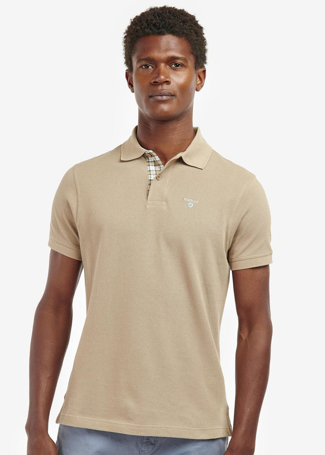 Barbour Poloshirts Tartan pique polo - washed stone