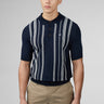 Ben Sherman Polo's Crickle cotton stripe polo - dark navy