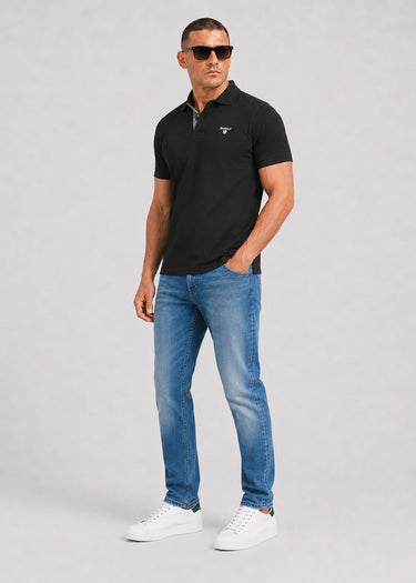 Barbour Polo's Barbour tartan pique tailored polo shirt - black modern