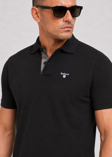 Barbour Polo's Barbour tartan pique tailored polo shirt - black modern