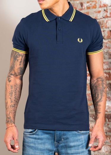 Fred Perry Polo's Twin tipped fred perry shirt - tennis blue lenom barley
