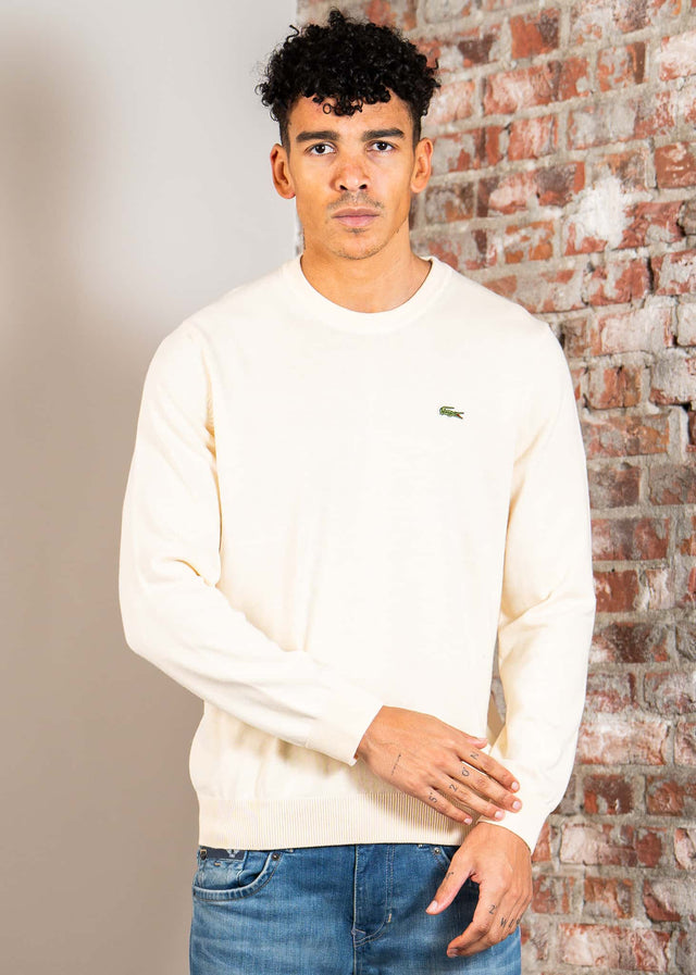 Lacoste Pullover Regular fit crew neck sweater - naturel clair