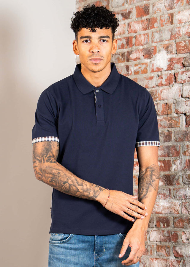 Aquascutum Poloshirts Cc stretch piqué sleeve polo - navy