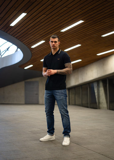 Fred Perry Polo's Twin tipped Fred Perry shirt - navy snow white shsto