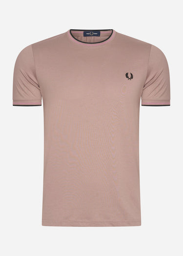 Fred Perry T-shirts Twin tipped t-shirt - dark pink dustro black