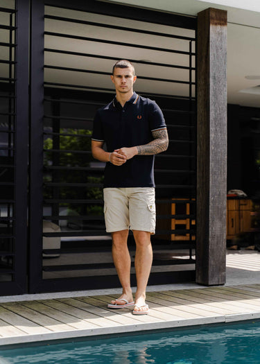 Fred Perry Polo's Twin tipped fred perry shirt - navy ecru ntflak