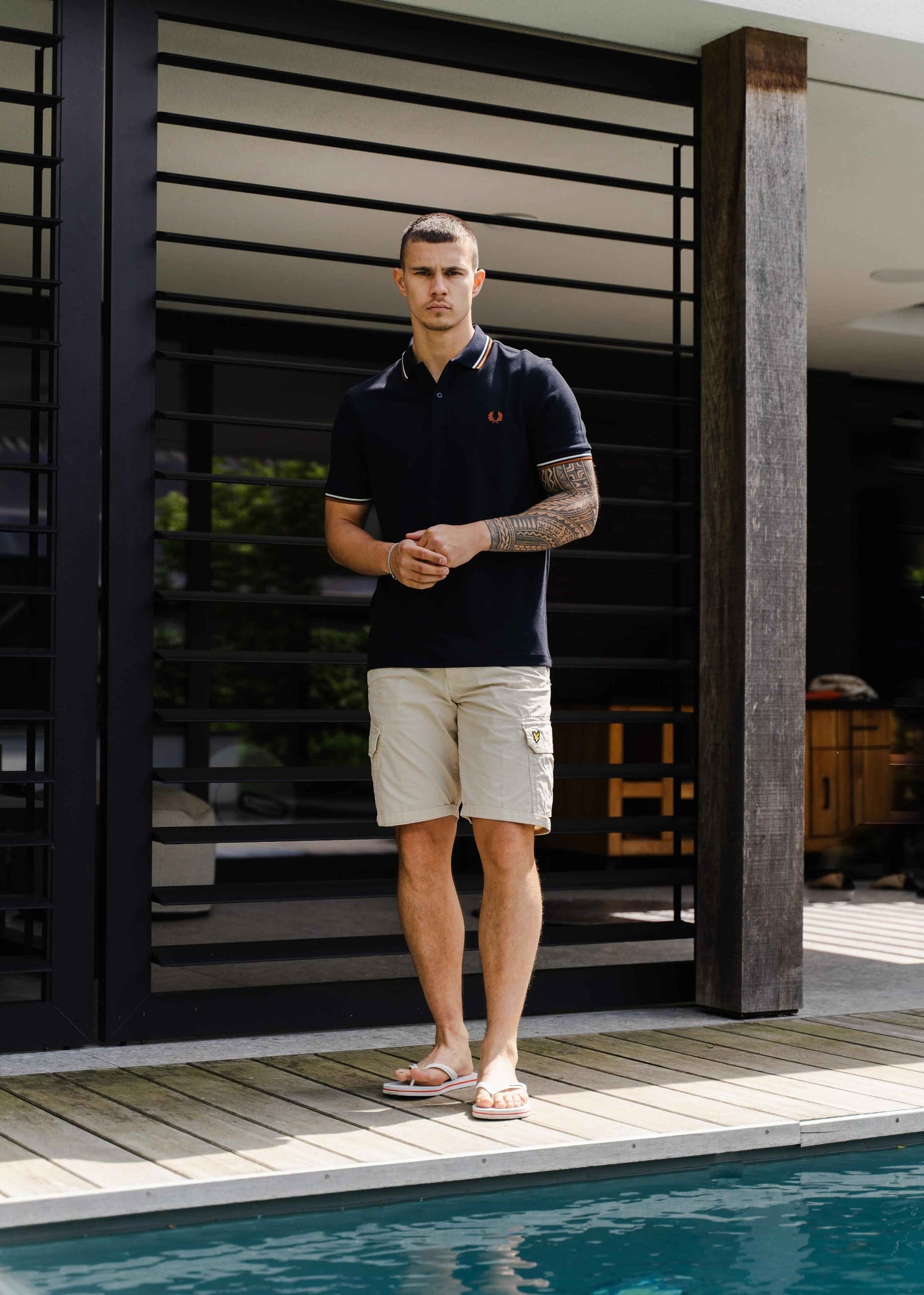 Fred Perry Polo's Twin tipped fred perry shirt - navy ecru ntflak
