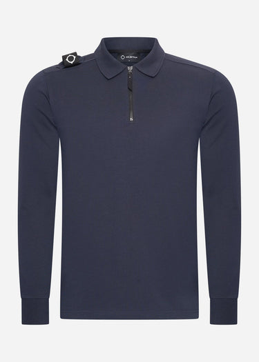 MA.Strum Polo's Ls jersey zip polo - ink navy
