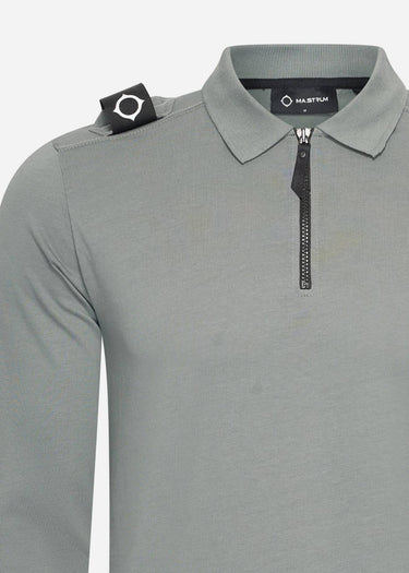 MA.Strum Polo's Ls jersey zip polo - sedona grey
