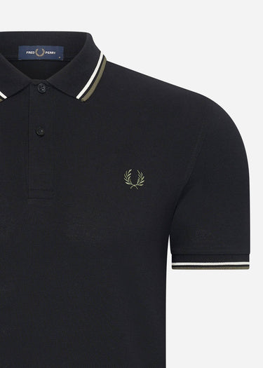 Fred Perry Polo's  Twin tipped fred perry shirt - black ecru laurel wreath green