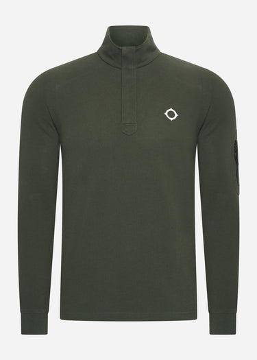MA.Strum Truien Ls funnel neck polo - oil slick