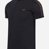 Fred Perry T-shirts Contrast tape ringer t-shirt - black whisky brown