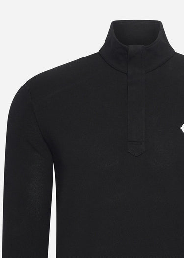 MA.Strum Truien Ls funnel neck polo - black