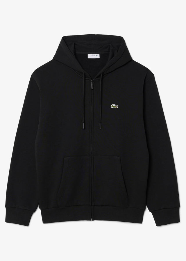 Lacoste Hoodies Fleece zipped front hoodie - black