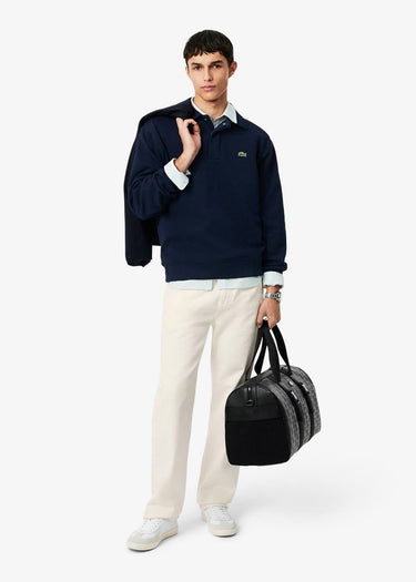 Lacoste Truien Polo collar double face pique sweatshirt - navy blue