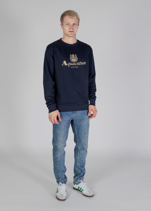 Aquascutum Pullover Active big logo sweatshirt - navy