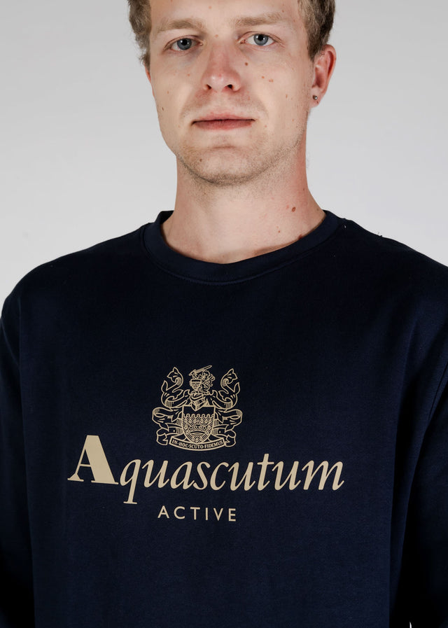 Aquascutum Pullover Active big logo sweatshirt - navy