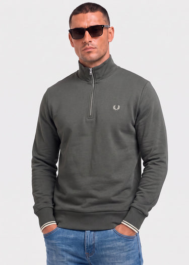 Fred Perry Truien Half zip sweatshirt - field green oatmeal