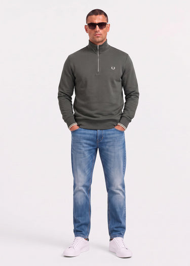 Fred Perry Truien Half zip sweatshirt - field green oatmeal