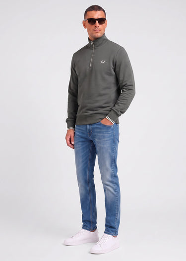 Fred Perry Truien Half zip sweatshirt - field green oatmeal