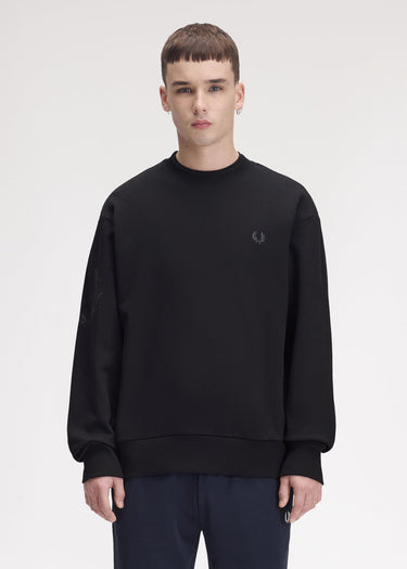 Fred Perry Truien Reflective laurel sweatshirt - black