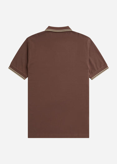 Fred Perry Polo's Twin tipped fred perry shirt - brick warm grey