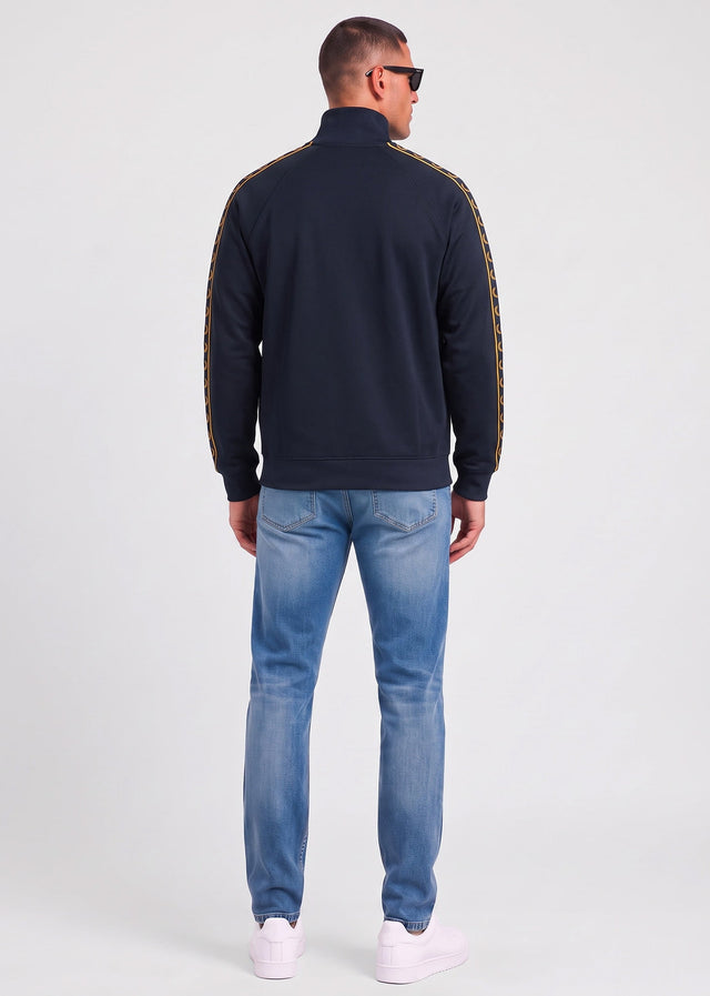 Fred Perry Sweatjacken Contrast tape track jacket - navy