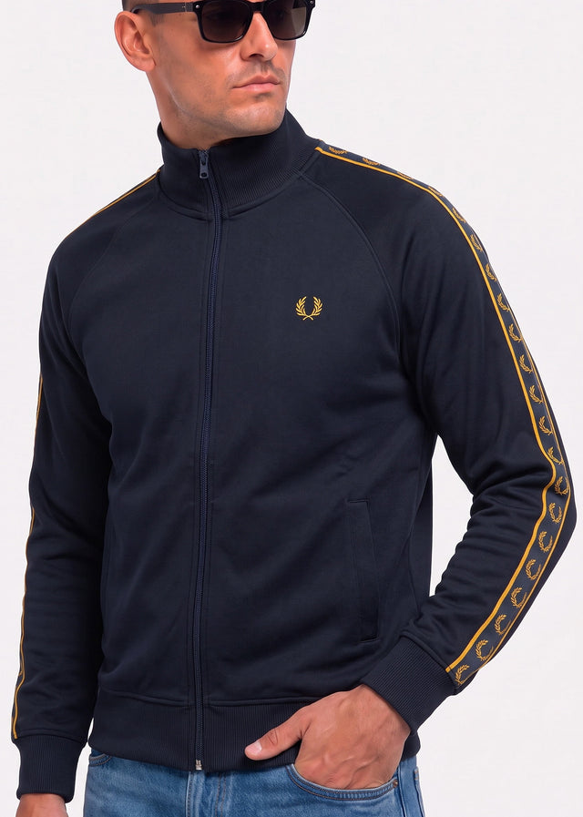 Fred Perry Sweatjacken Contrast tape track jacket - navy