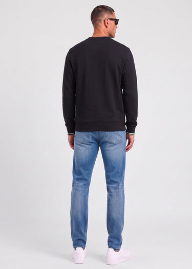 Fred Perry Truien Crew neck sweatshirt - black ecru laurel wreath green