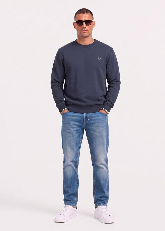 Fred Perry Pullover Crew neck sweatshirt - dark airforce ecru seagrass
