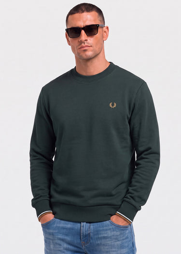Fred Perry Truien Crew neck sweatshirt - night green dusky blue dark caramel