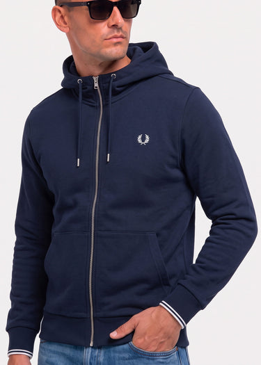 Fred Perry Vesten Hooded zip through sweatshirt - navy