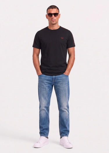 Contrast tape ringer t-shirt - black - 2