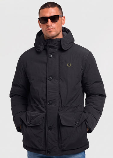 Fred Perry Jassen Padded patch pocket parka - black
