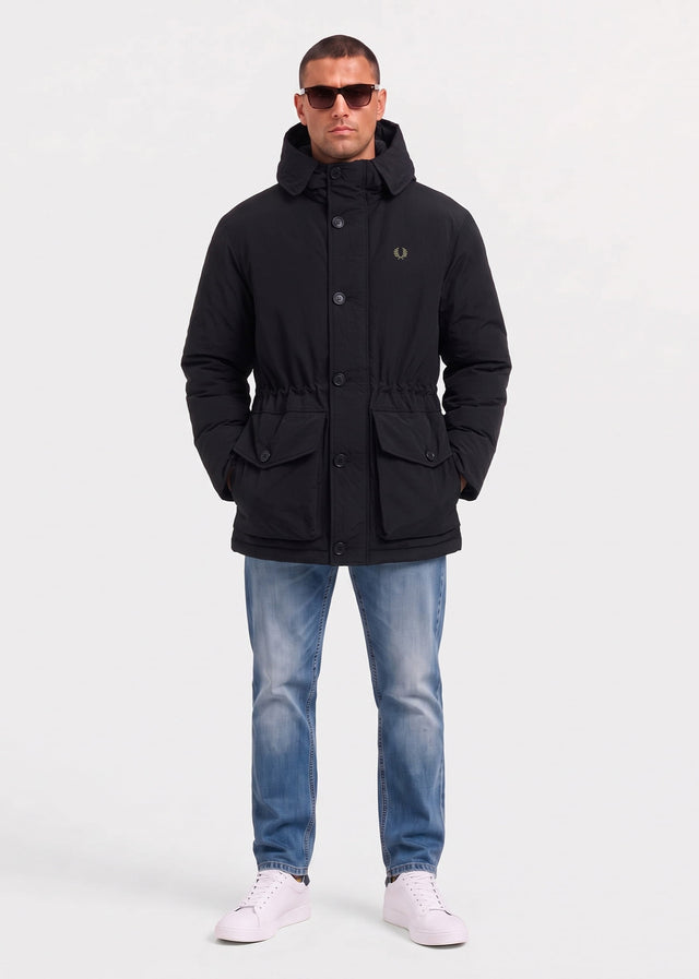 Fred Perry Jacken Padded patch pocket parka - black