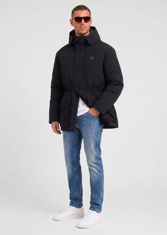 Fred Perry Jacken Padded patch pocket parka - black