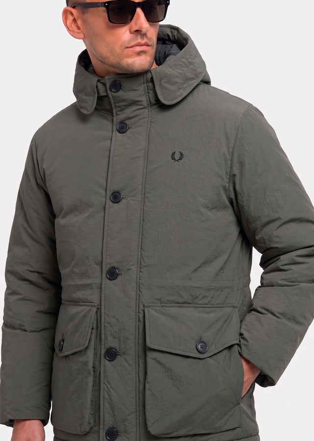 Fred Perry Jacken Padded patch pocket parka - field green