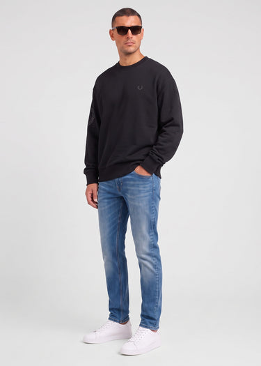 Fred Perry Truien Reflective laurel sweatshirt - black