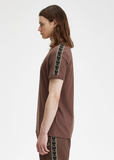 Fred Perry T-shirts Contrast tape ringer t-shirt - brick warm grey