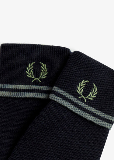 Fred Perry Handschoenen Twin tipped merino wool gloves - black field green