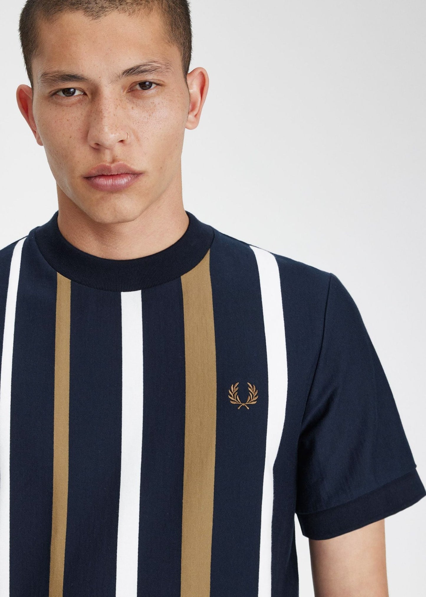 Fred Perry T-shirts Gradient stripe t-shirt - navy