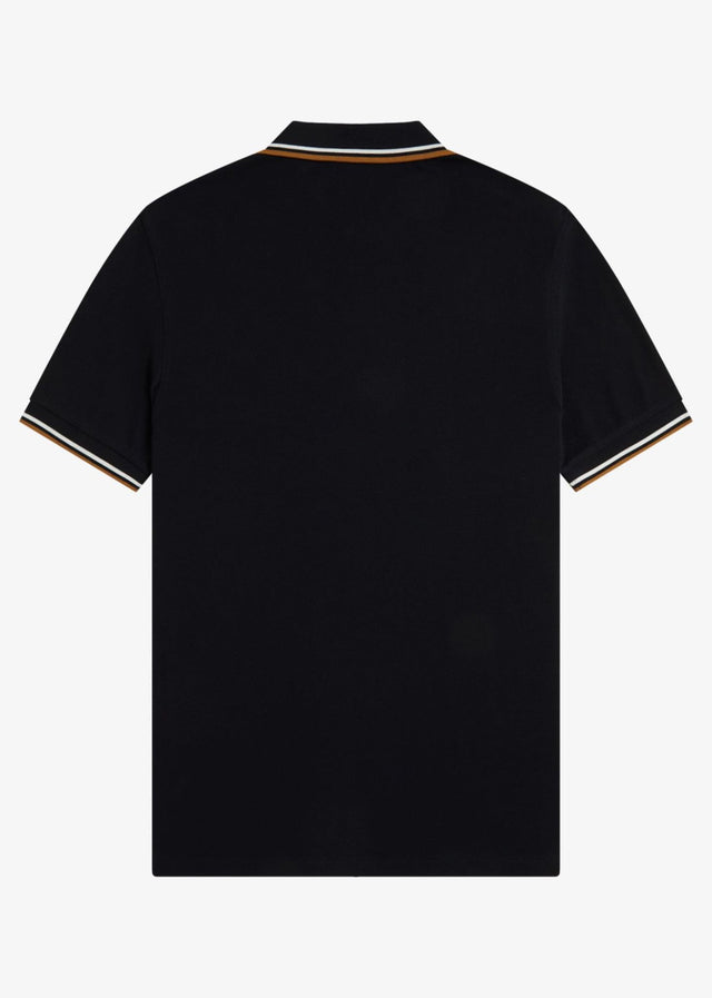 Fred Perry Poloshirts Twin tipped polo - black ecru dark caramel