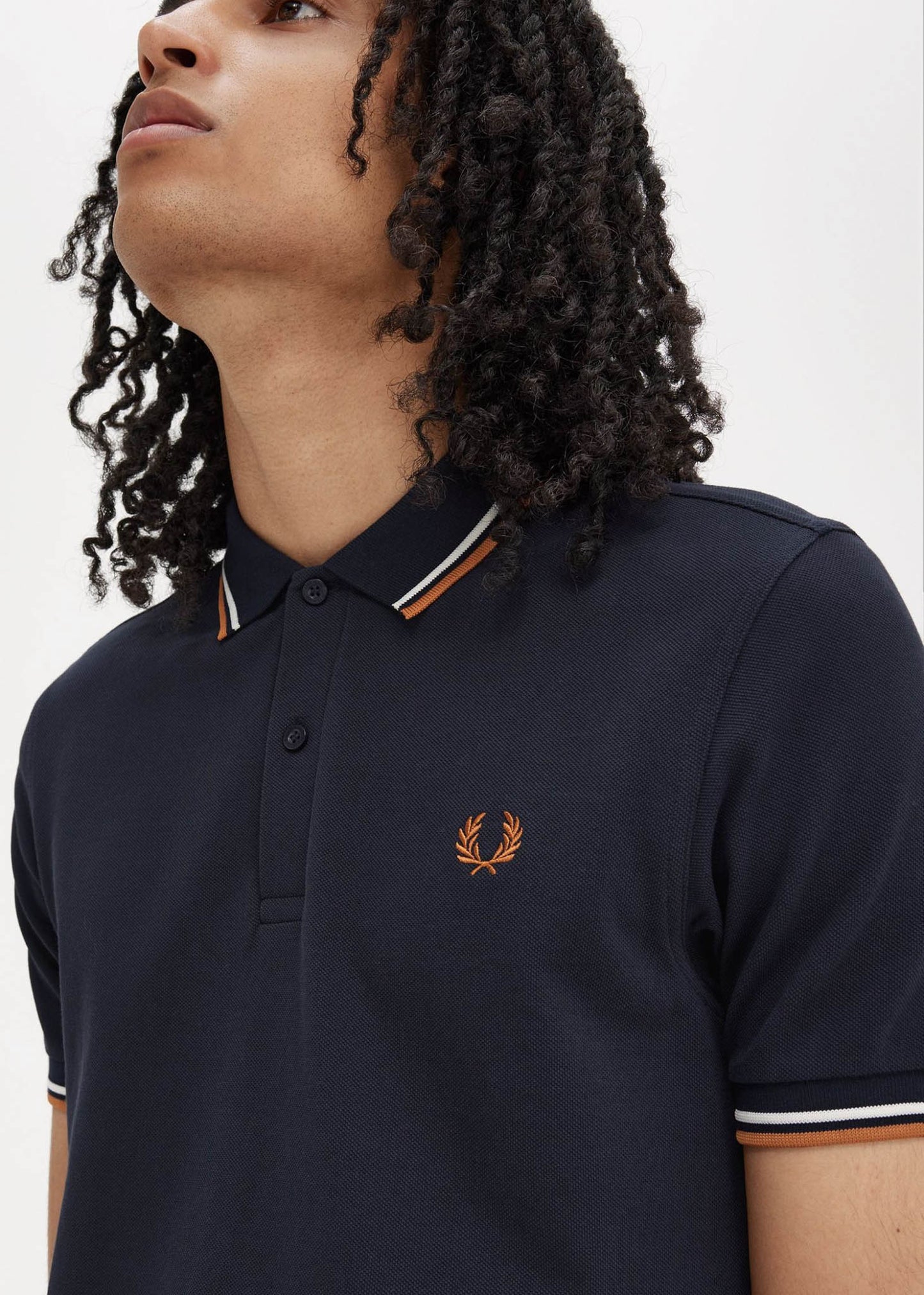 Fred Perry Polo's Twin tipped fred perry shirt - navy ecru ntflak