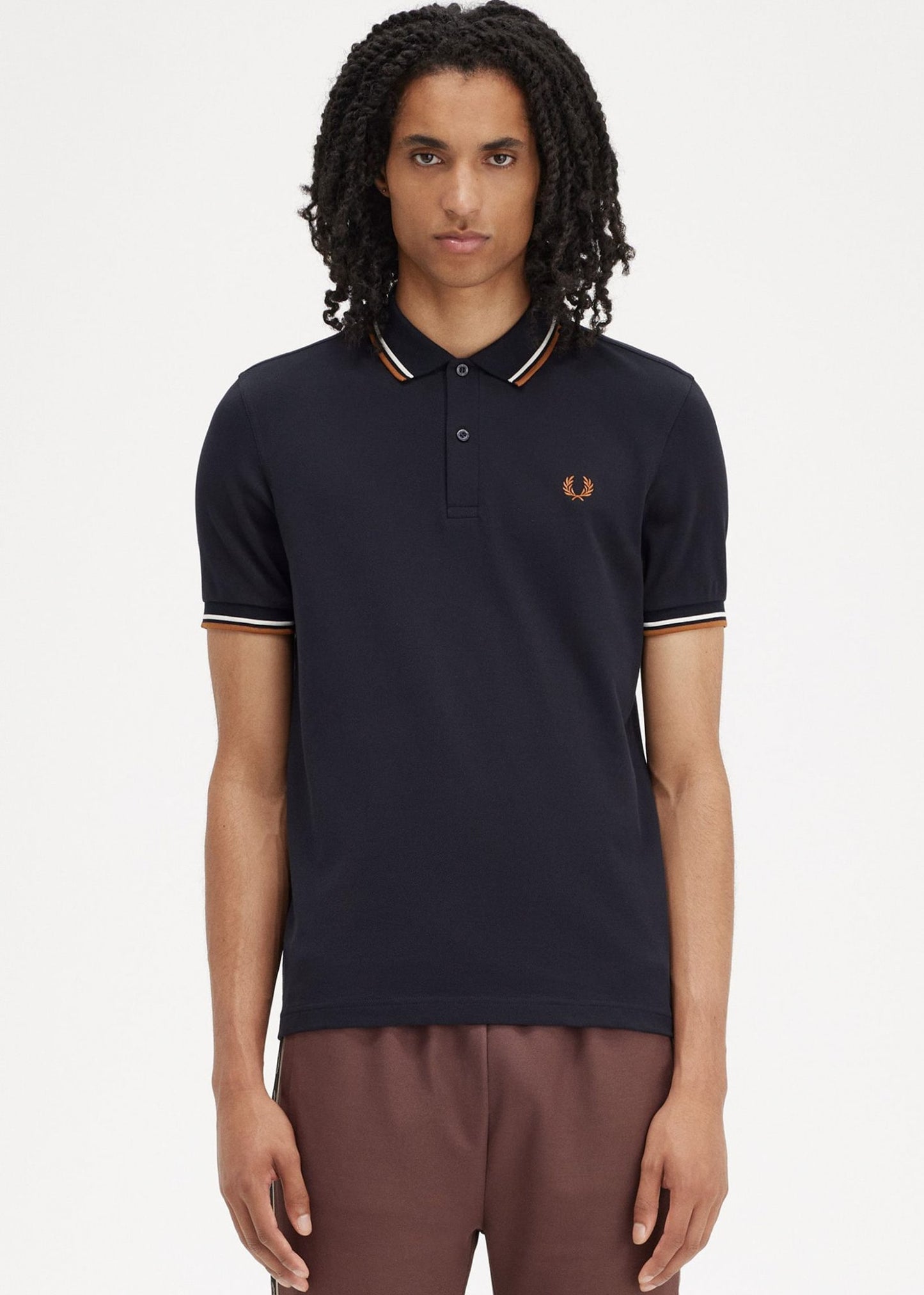 Fred Perry Polo's Twin tipped fred perry shirt - navy ecru ntflak