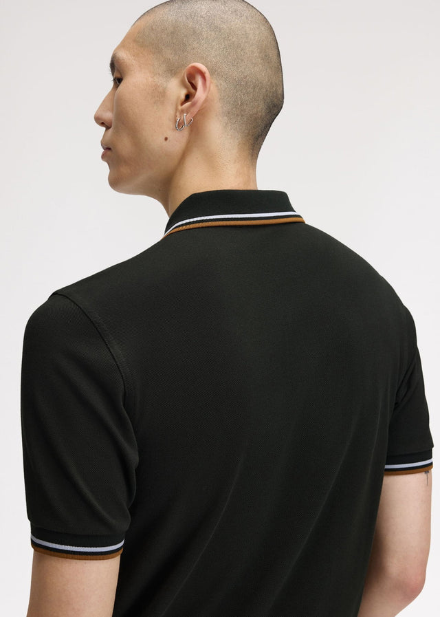 Fred Perry Poloshirts Twin tipped polo - night green dusky blue dark caramel