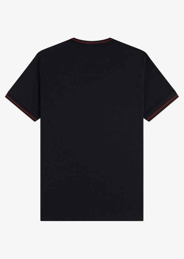 Fred Perry T-Shirts Twin tipped t-shirt - navy brandy rich brown